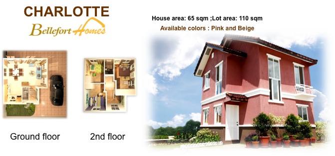 SINGLE DETACHED HOUSE AND LOT FOR SALE, CHARLOTTE MODEL, BELLEFORT ESTATES, 3BDRM @ BACOOR CAVITE NR. SM MOLINO - P2.8M